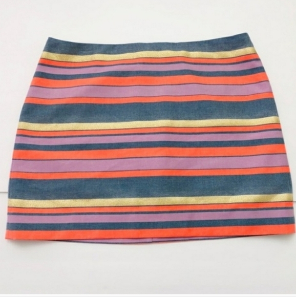 J. CREW Striped Mini Skirt, Size 10 - Picture 3 of 5